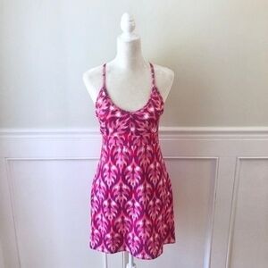 Tehama Pink V Neck Racerback Sport Dress S Pink